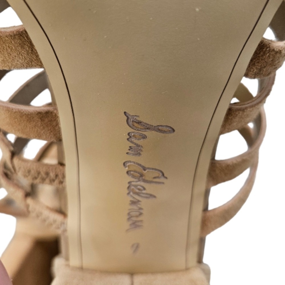 Sam Edelman Womens Tan Sandals 7 Yarina Gladiator Lace Up Block Heel Boho Chic - Picture 8 of 12